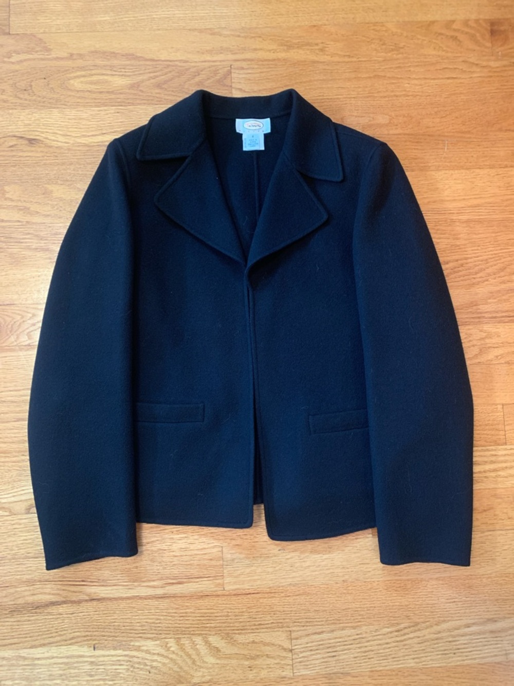 Talbots Black 100%Wool  Notch-Collar Jacket